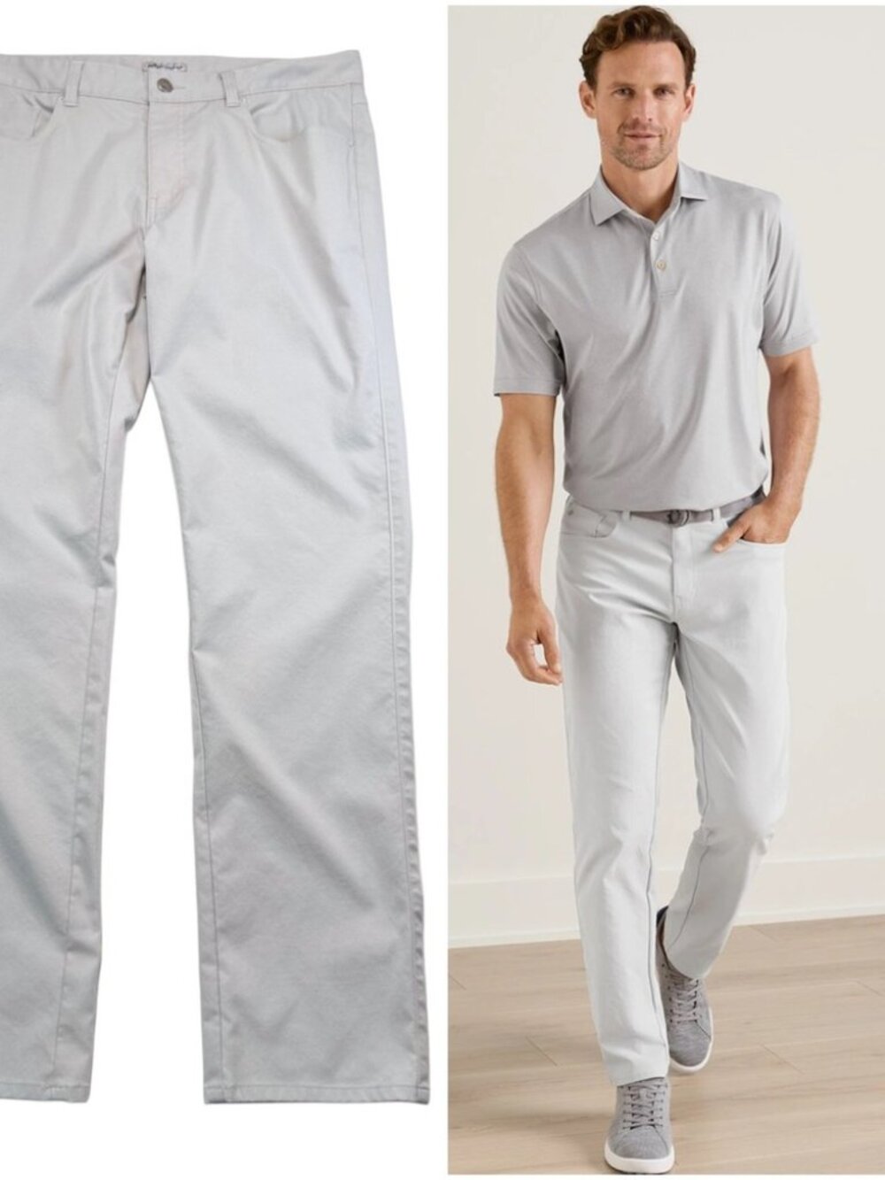 Peter Millar Golf Pants Mens 34x32 Grey Performance eb66 5 Pocket Crown Sport